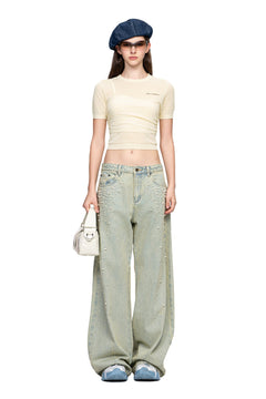 Apricot Knitted Lightweight T-shirt - ANN ANDELMAN