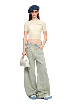 Apricot Knitted Lightweight T-shirt - ANN ANDELMAN