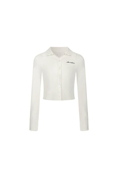 Apricot Lace-trimmed Knitted Cardigan - ANN ANDELMAN