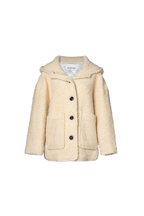 Apricot Lambswool Lapel Woolen Coat - ANN ANDELMAN