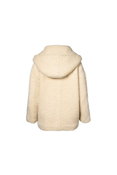 Apricot Lambswool Lapel Woolen Coat - ANN ANDELMAN