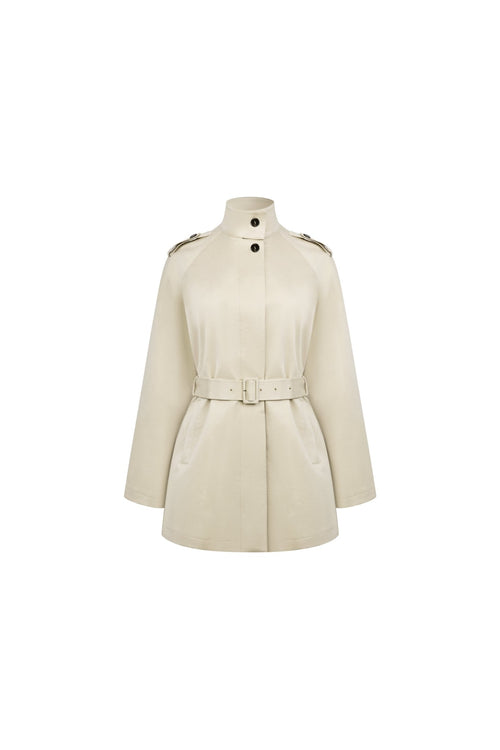 Apricot Mid-length Trench Coat - ANN ANDELMAN