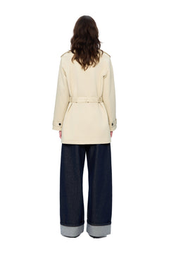Apricot Mid-length Trench Coat - ANN ANDELMAN