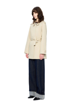 Apricot Mid-length Trench Coat - ANN ANDELMAN