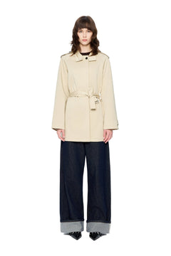 Apricot Mid-length Trench Coat - ANN ANDELMAN