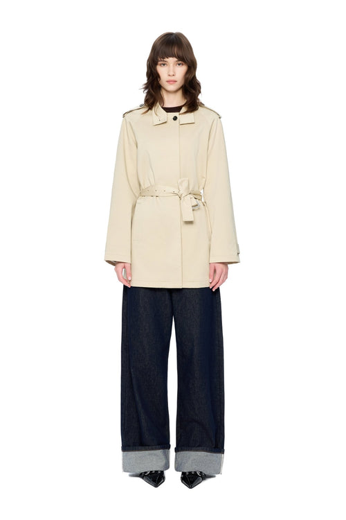 Apricot Mid-length Trench Coat - ANN ANDELMAN