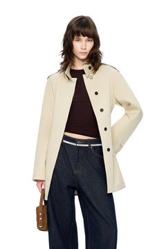 Apricot Mid-length Trench Coat - ANN ANDELMAN