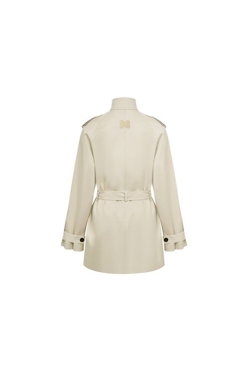 Apricot Mid-length Trench Coat - ANN ANDELMAN