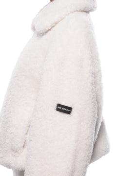 Apricot Notched Lapel Faux Fur Coat - ANN ANDELMAN