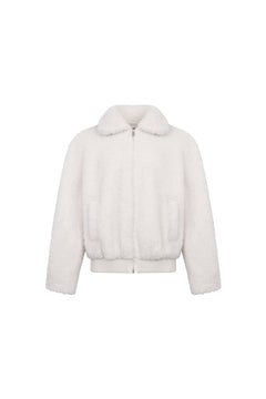 Apricot Notched Lapel Faux Fur Coat - ANN ANDELMAN