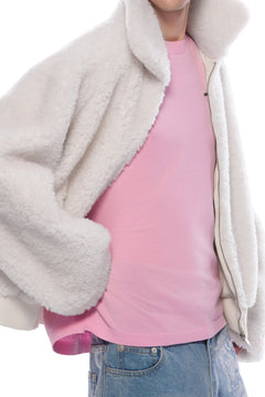 Apricot Notched Lapel Faux Fur Coat - ANN ANDELMAN