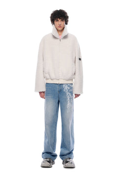 Apricot Notched Lapel Faux Fur Coat - ANN ANDELMAN