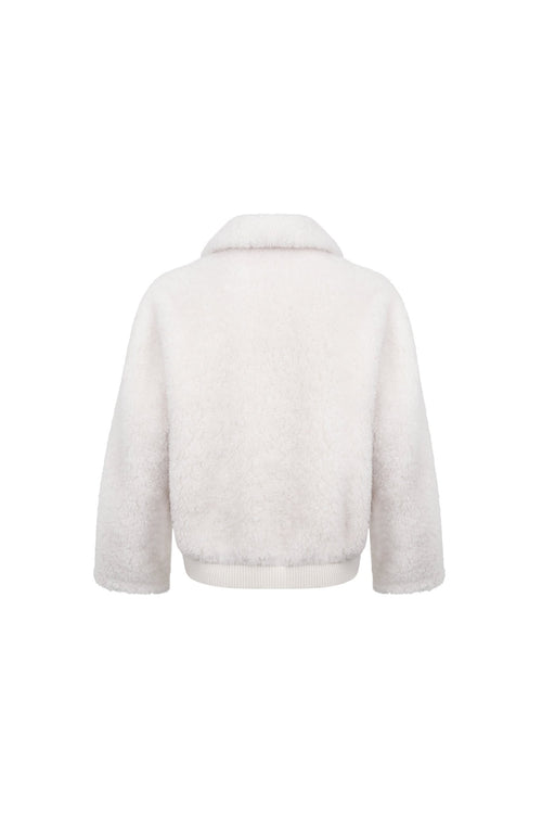 Apricot Notched Lapel Faux Fur Coat - ANN ANDELMAN