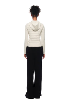 Apricot Patchwork Hooded Short Down Jacket - ANN ANDELMAN