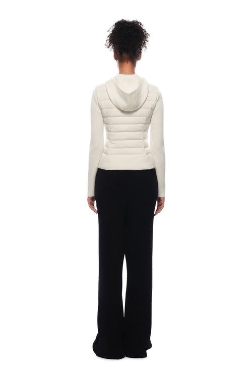 Apricot Patchwork Hooded Short Down Jacket - ANN ANDELMAN