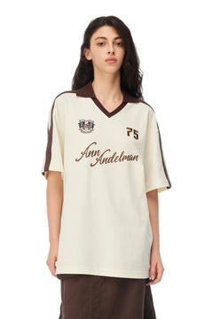 Apricot Patchwork Printed Polo T-Shirt - ANN ANDELMAN