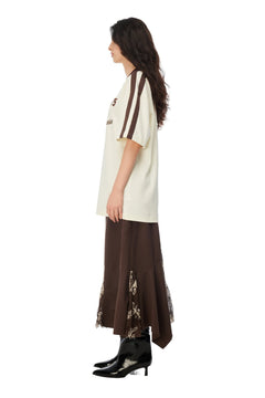 Apricot Patchwork Printed Polo T-Shirt - ANN ANDELMAN