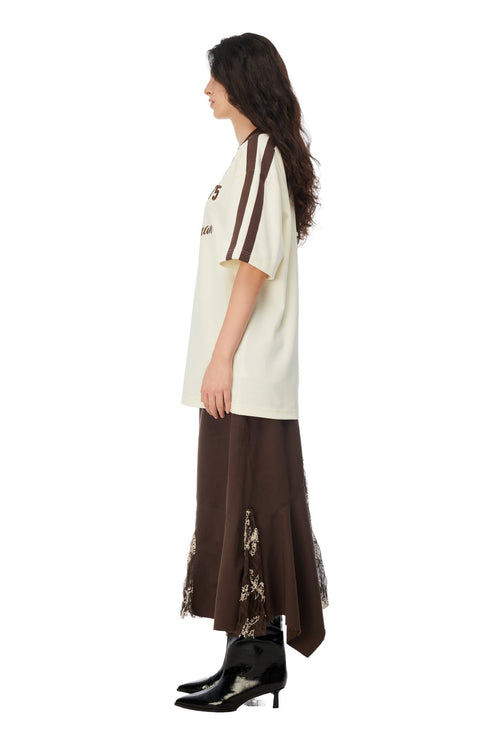 Apricot Patchwork Printed Polo T-Shirt - ANN ANDELMAN