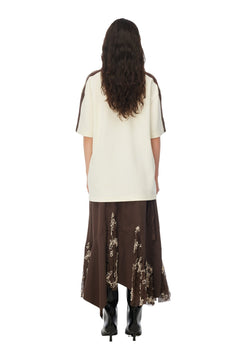 Apricot Patchwork Printed Polo T-Shirt - ANN ANDELMAN