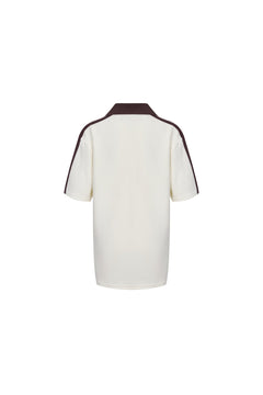 Apricot Patchwork Printed Polo T-Shirt - ANN ANDELMAN