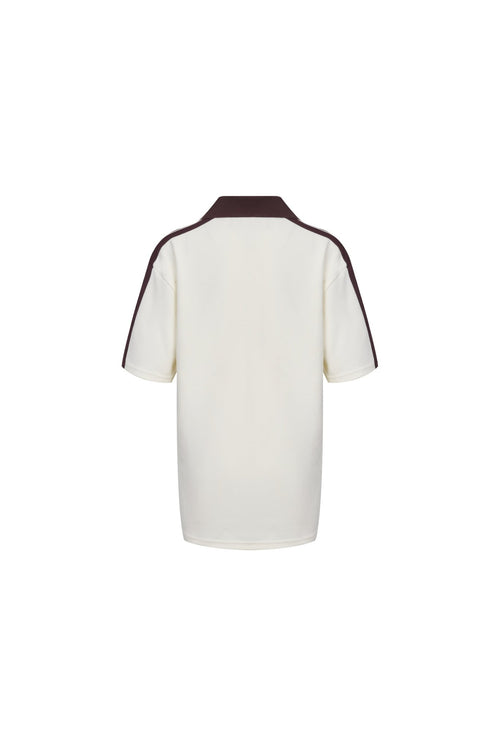 Apricot Patchwork Printed Polo T-Shirt - ANN ANDELMAN