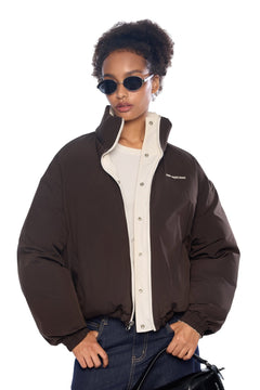 Apricot Reversible Color - blocked Down Jacket - ANN ANDELMAN