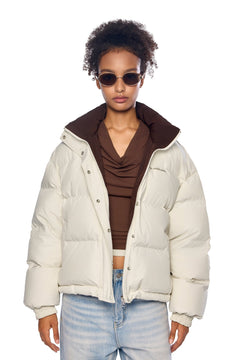 Apricot Reversible Color - blocked Down Jacket - ANN ANDELMAN