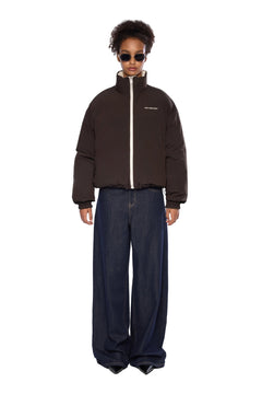 Apricot Reversible Color - blocked Down Jacket - ANN ANDELMAN