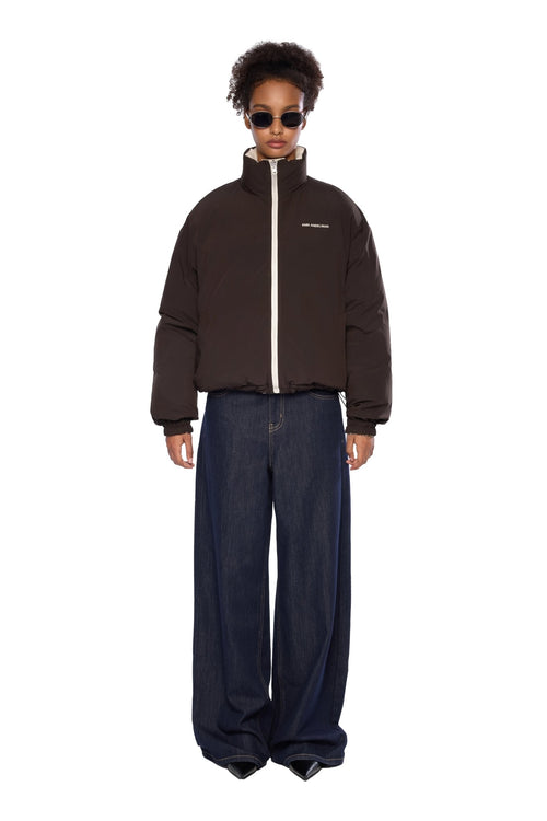 Apricot Reversible Color - blocked Down Jacket - ANN ANDELMAN