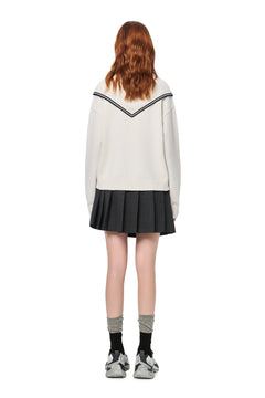 Apricot Sailor Collar Sweater - ANN ANDELMAN