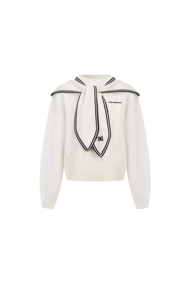 Apricot Sailor Collar Sweater - ANN ANDELMAN