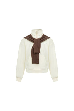 Apricot Shawl Half-zip Sweatshirt - ANN ANDELMAN