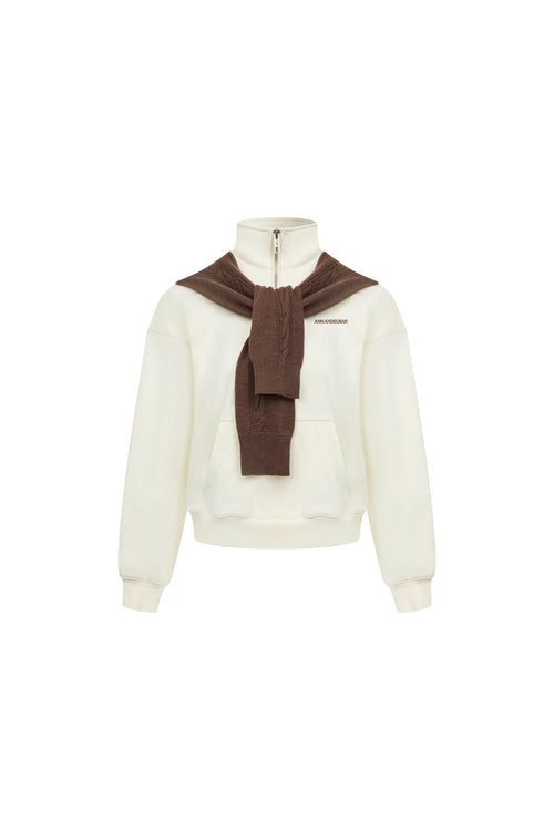 Apricot Shawl Half-zip Sweatshirt - ANN ANDELMAN
