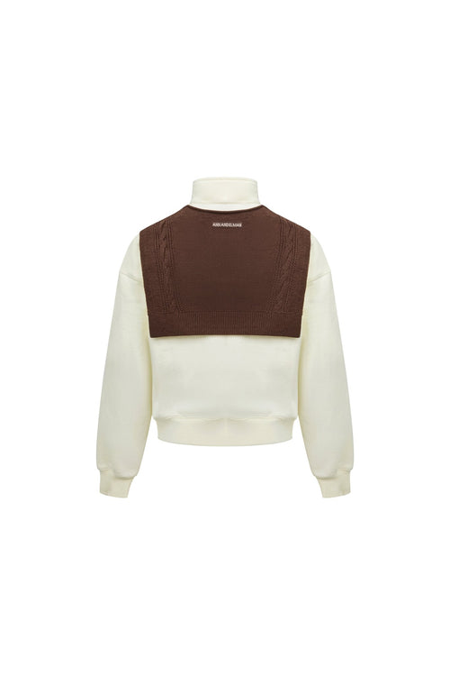 Apricot Shawl Half-zip Sweatshirt - ANN ANDELMAN