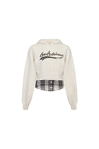 Apricot Short Faux Two - Piece Knitted Hooded Sweatshirt - ANN ANDELMAN