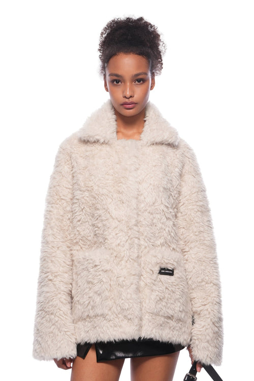 Apricot Stand - up Collar Fleece Jacket - ANN ANDELMAN