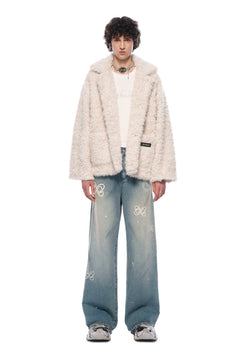 Apricot Stand - up Collar Fleece Jacket - ANN ANDELMAN