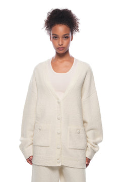 Apricot Textured Knit Cardigan - ANN ANDELMAN
