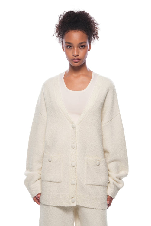 Apricot Textured Knit Cardigan - ANN ANDELMAN