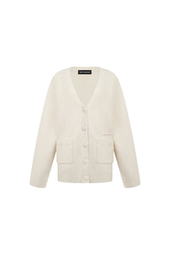 Apricot Textured Knit Cardigan - ANN ANDELMAN