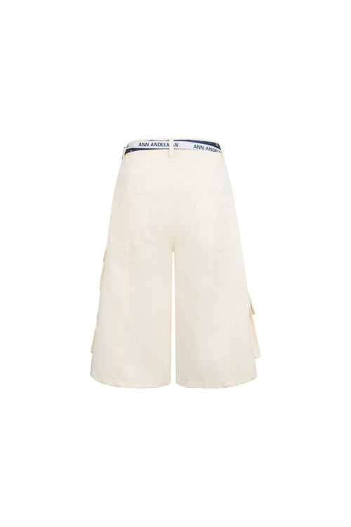 Apricot Tie - front Silk Scarf Workwear Cropped Pants - ANN ANDELMAN
