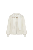 Apricot Wool Hooded Zip-up Jacket - ANN ANDELMAN