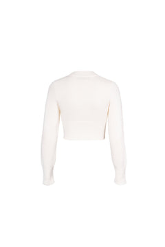 Beige Cropped Wool Pullover - ANN ANDELMAN