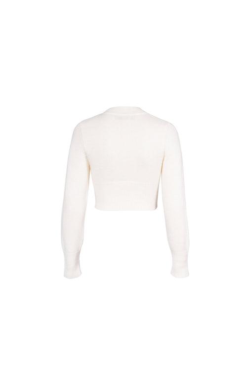 Beige Cropped Wool Pullover - ANN ANDELMAN