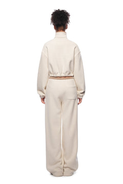 Beige Fleece Wide - leg Pants - ANN ANDELMAN