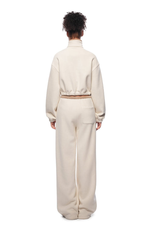 Beige Fleece Wide - leg Pants - ANN ANDELMAN