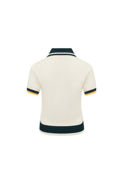 Beige Knitted Polo Shirt - ANN ANDELMAN