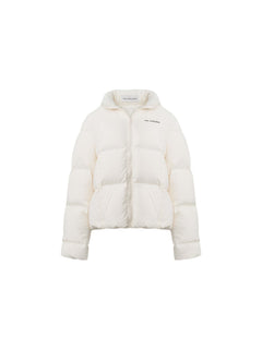 Beige Simple Down Jacket - ANN ANDELMAN