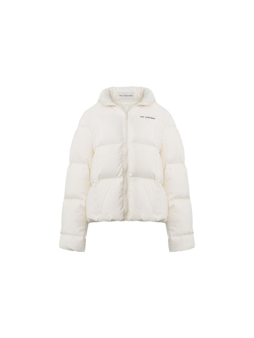 Beige Simple Down Jacket - ANN ANDELMAN