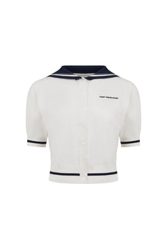 Beige Striped Wool Cardigan - ANN ANDELMAN